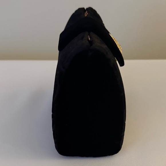 Vanessa Black Velvet Evening Bag Clutch Paisley Design - Picture 4 of 14